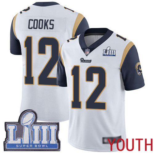 Los Angeles Rams Limited White Youth Brandin Cooks Road Jersey NFL Football #12 Super Bowl LIII Bound Vapor Untouchable